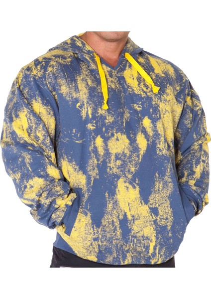 Erkek Kapşonlu Mevsimlik Sweatshirt, Spor Kesim