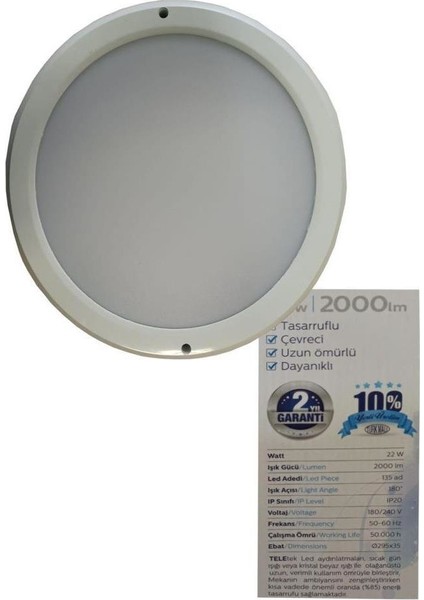 22W LED Glob Günışığı 4000K