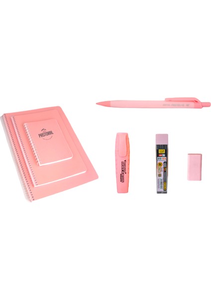 Pastel Renkler Defter + Kalem Seti Pastel Pembe