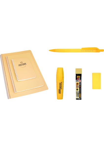 Pastel Renkler Defter + Kalem Seti Pastel Sarı