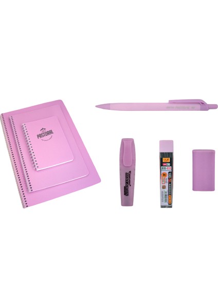 Pastel Renkler Defter Kalem Seti Pastel Lila