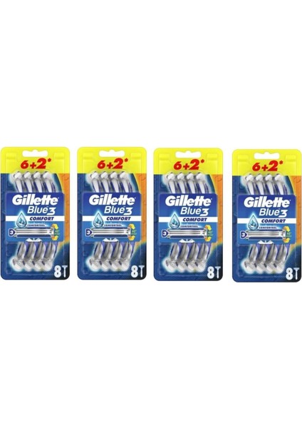 Blue3 Comfort Kullan-At Tıraş Bıçağı 8'Lİ x 4
