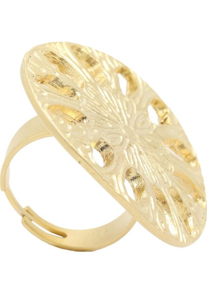 Kadın Altın Renk Kaplama Ayarlanabilir Çiçek Stilizesi Yüzük indirimleri