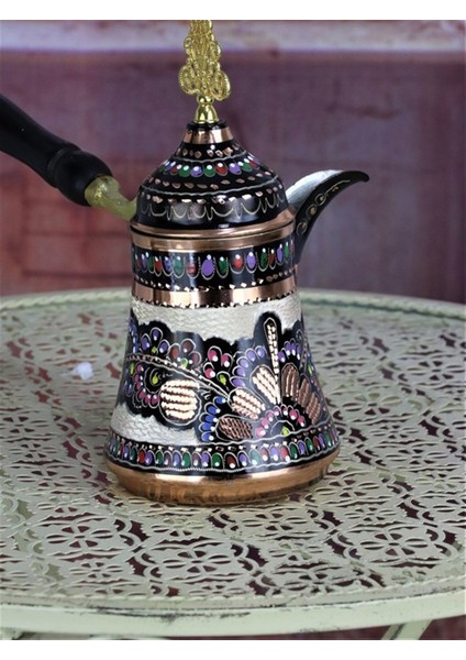 Gül Çiçek Mırra Bakır Tombik Cezve 650 ml fiyatları