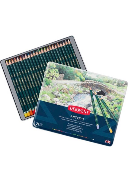 Artists' Kuruboya Kalem Seti Metal Kutu 24 Renk