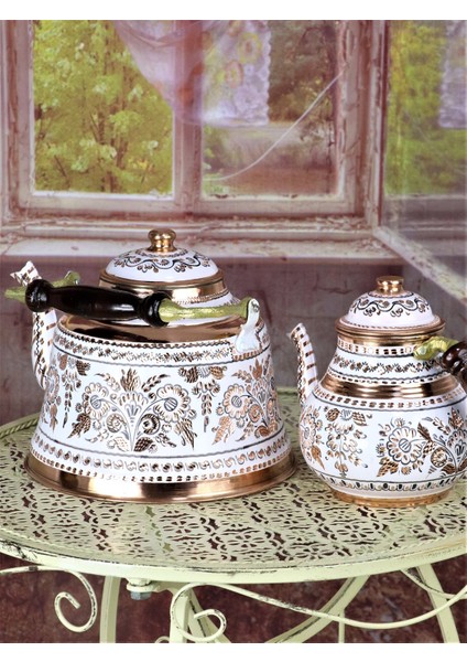 Gül Çiçek Royal Ihlamur Bakır Çaydanlık modelleri