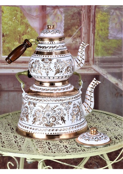 Gül Çiçek Royal Ihlamur Bakır Çaydanlık fırsatları