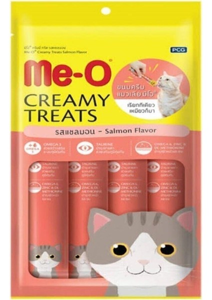 Me-O Creamy Treats Somon Balıklı Kedi Ödülü 4X15 gr