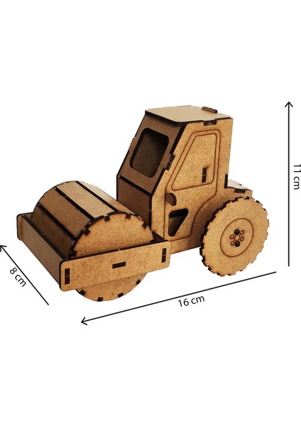 Robotik Şeyler Kendin Yap Silindir Eğitici Oyuncak Seti Boyanabilir Ahşap