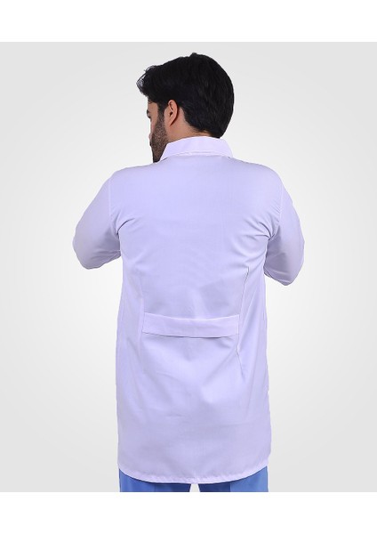 Erkek Klasik Yaka Beyaz Doktor Öğretmen Vizit Önlük