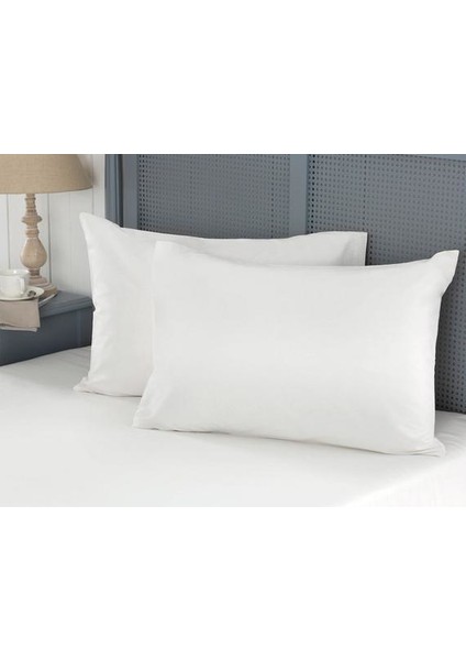 2 Adet Yastık Kılıfı Pamuk 50 x 70 cm Beyaz