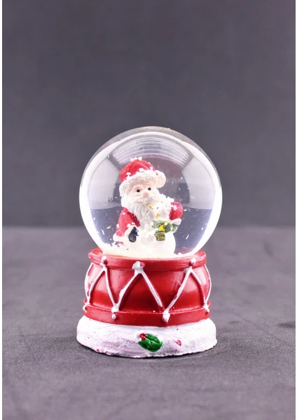 Deco Elit Noel Baba ve Kardan Adam Temalı Mini Boy Işıklı  Yılbaşı Kar Küresi 6.5 cm D