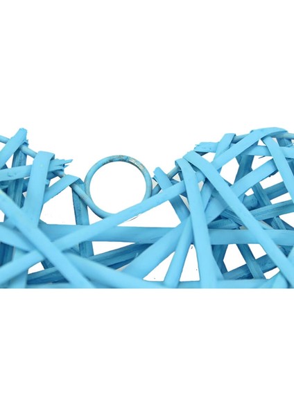 Dekoratif Hasır Kalp, 30 x 25 x 6 cm - Mavi fırsatları