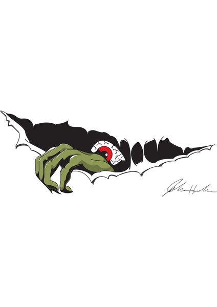 Canavar Bakan Göz Araba Oto Sticker Yapıştırma