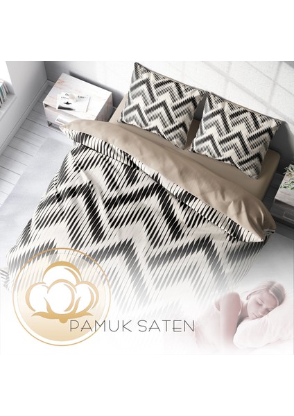 Örgü1 3D Pamuk Saten Çift Kişilik Nevresim Takımı