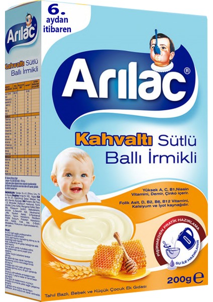 Kahvaltı Sütlü Ballı Irmikli Bebek ve Küçük Çocuk Ek Gıdası 200 gr