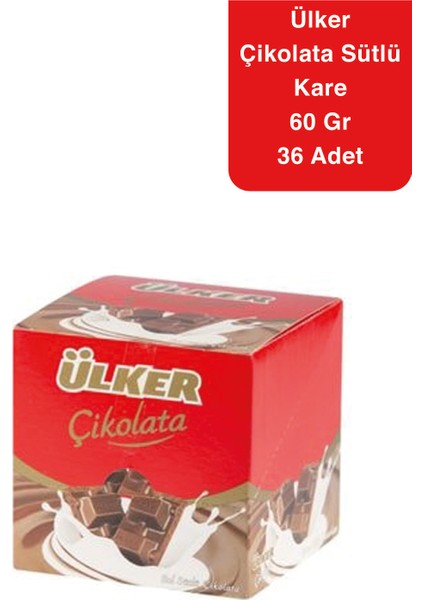 Çikolata Sütlü Kare 60 gr x 36'lı