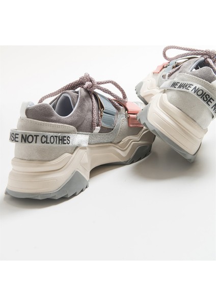 LULEN Buz Multi Sim Yazılı Cırtlı Kadın Spor Sneakers