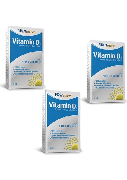 Vitamin D3 400 Iu 5 ml Sprey x 3 Adet