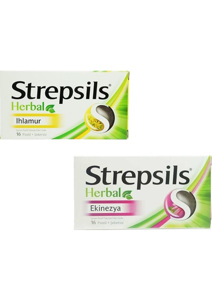 Herbal Ihlamur 16 Pastil - Strepsils Herbal Ekinezya 16 Pastil Seti
