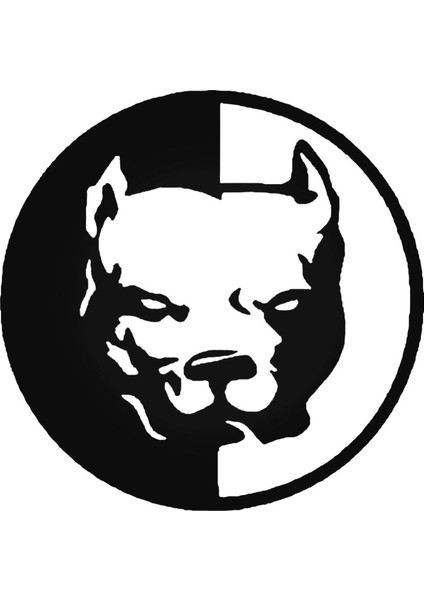 Pitbull Circle Tough Sticker Araba Oto Arma Duvar Sticker Ev Dekoratif Çıkartma 20 x 20 cm Siyah