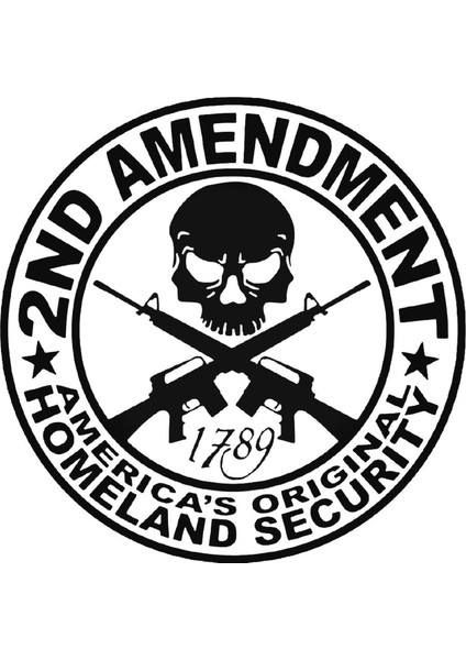 20 2nd Amendment Sticker Araba Oto Arma Duvar Sticker Ev Dekoratif Çıkartma 20 x 20 cm Siyah