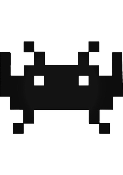 Space Invaders Gaming Sticker Araba Oto Arma Duvar Sticker Ev Dekoratif Çıkartma 20 x 20 cm Siyah