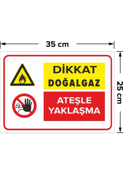 - Dikkat Doğalgaz Ateşle Yaklaşma Levhası - Dekote Malzeme 25X35Cm fiyatları
