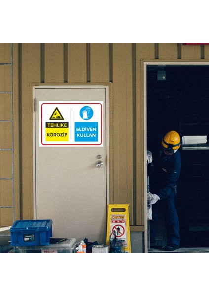 - Tehlike Krozif Eldiven Kullan Levhası - Dekote Malzeme 25X35Cm modelleri