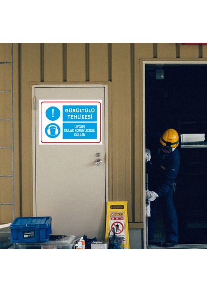 - Gürültülü Tehlikesi - Uygun Kulak Koruyucusu Kullan Levhası - Dekote Malzeme 25X35Cm modelleri