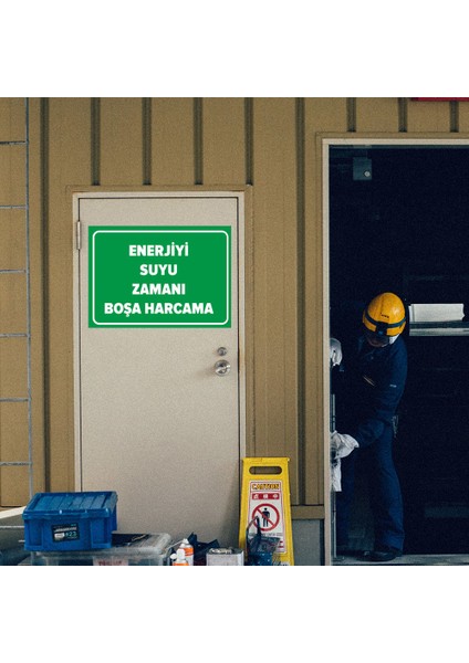 - Enerjiyi Suyu Boşa Harcama Levhası - Dekote Malzeme 25X35Cm modelleri