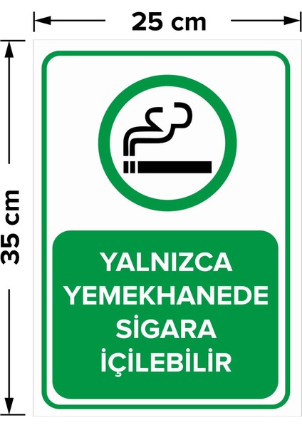 - Yalnız Yemekhanede Sigara İçilebilir Levhası - Dekote Malzeme 25X35Cm fiyatları