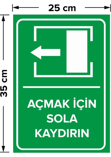 - Açmak İçin Sola Kaydırın Levhası - Dekote Malzeme 25X35Cm fiyatları