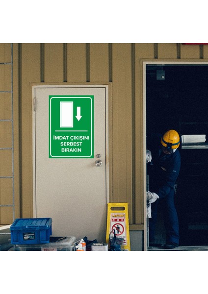 - İmdat Çıkışını Serbest Bırakın Levhası - Dekote Malzeme 25X35Cm modelleri