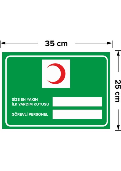 - Size En Yakın Yardım Kutusu Levhası - Dekote Malzeme 25X35Cm fiyatları