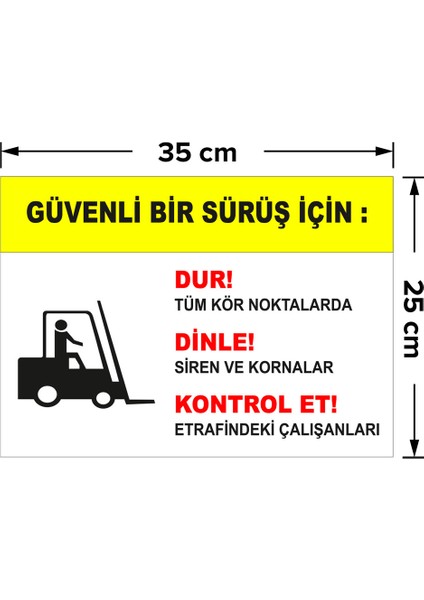 - Güvenli Bir Sürüş İçin Levhası - Dekote Malzeme 25X35Cm fiyatları