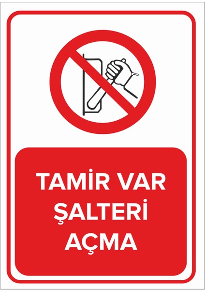 - Tamir Var Şalteri Açma Levhası - Dekote Malzeme 25X35Cm