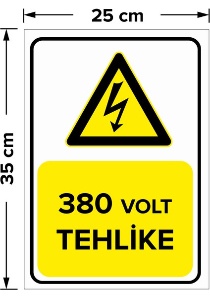 - 380 Volt Tehlike Levhası - Dekote Malzeme 25X35Cm fiyatları