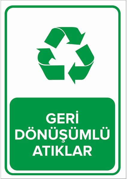 - Geri Dönüşümlü Atıklar Levhasi - Dekote Malzeme 25X35Cm