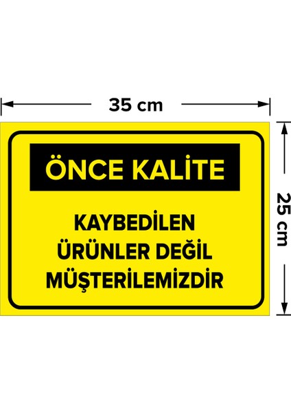 - Kaybedilen Ürünler Değil Müşterilerimizdir Levhası - Dekote Malzeme 25X35Cm fiyatları