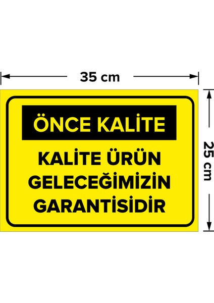 - Kalite Ürün Geleceğimizin Garantisidir Levhası - Dekote Malzeme 25X35Cm fiyatları