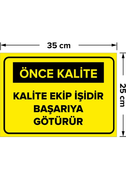 - Kalite Ekip İşidir Başarıya Götürür - Dekote Malzeme 25X35Cm fiyatları