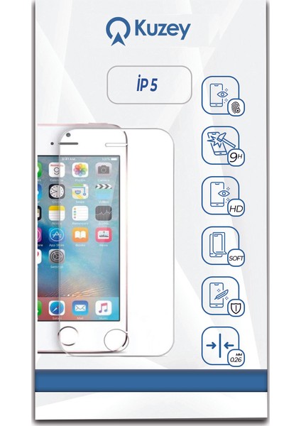 Apple iPhone 5s Temperli Ekran Koruyucu Cam Şeffaf