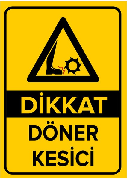 - Dikkat Döner Kesici Levhası - Dekote Malzeme 25X35Cm