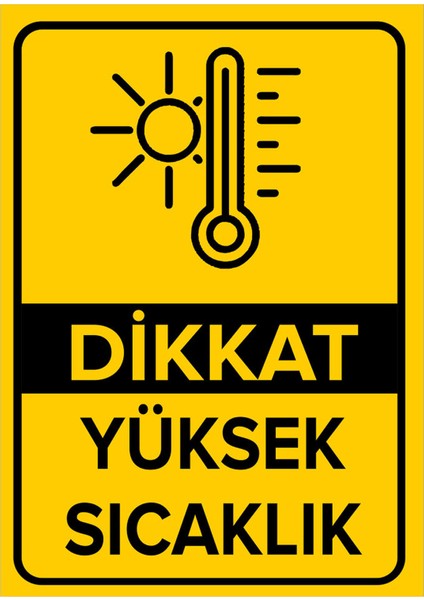- Dikkat Yüksek Sıcaklık Levhası - Dekote Malzeme 25X35Cm
