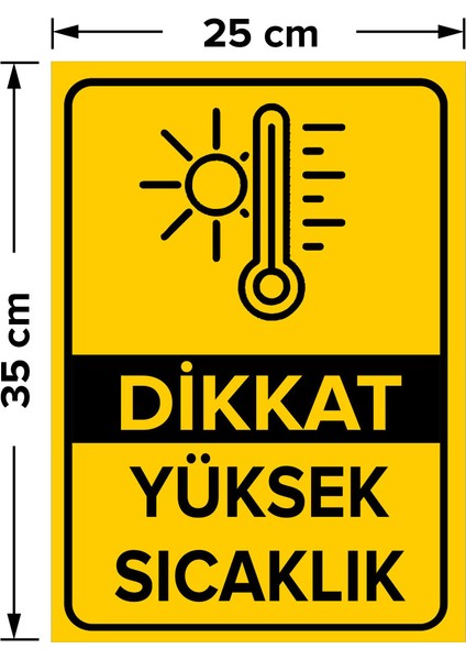 - Dikkat Yüksek Sıcaklık Levhası - Dekote Malzeme 25X35Cm
