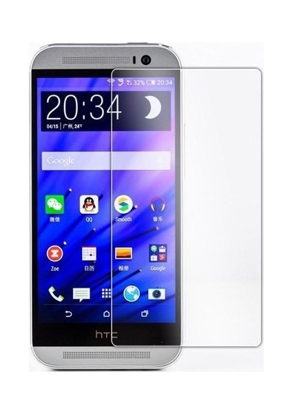 Htc One M7 Temperli Ekran Koruyucu Cam Şeffaf