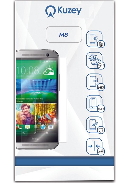 Htc One M8 Temperli Ekran Koruyucu Cam Şeffaf