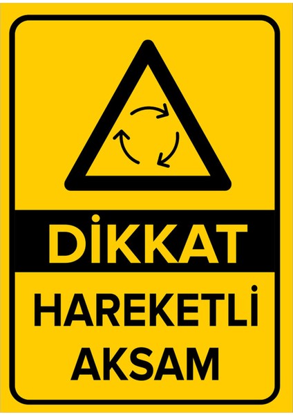 - Dikkat Hareketli Aksam Levhası - Dekote Malzeme 25X35Cm
