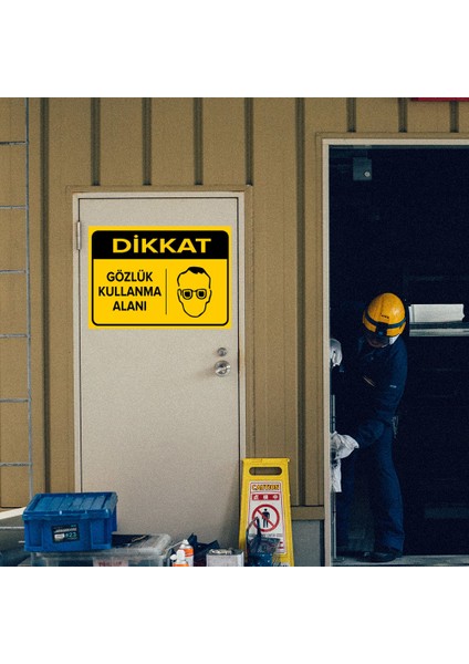 - Dikkat Gözlük Kullanma Alanı Levhası - Dekote Malzeme 25X35Cm modelleri